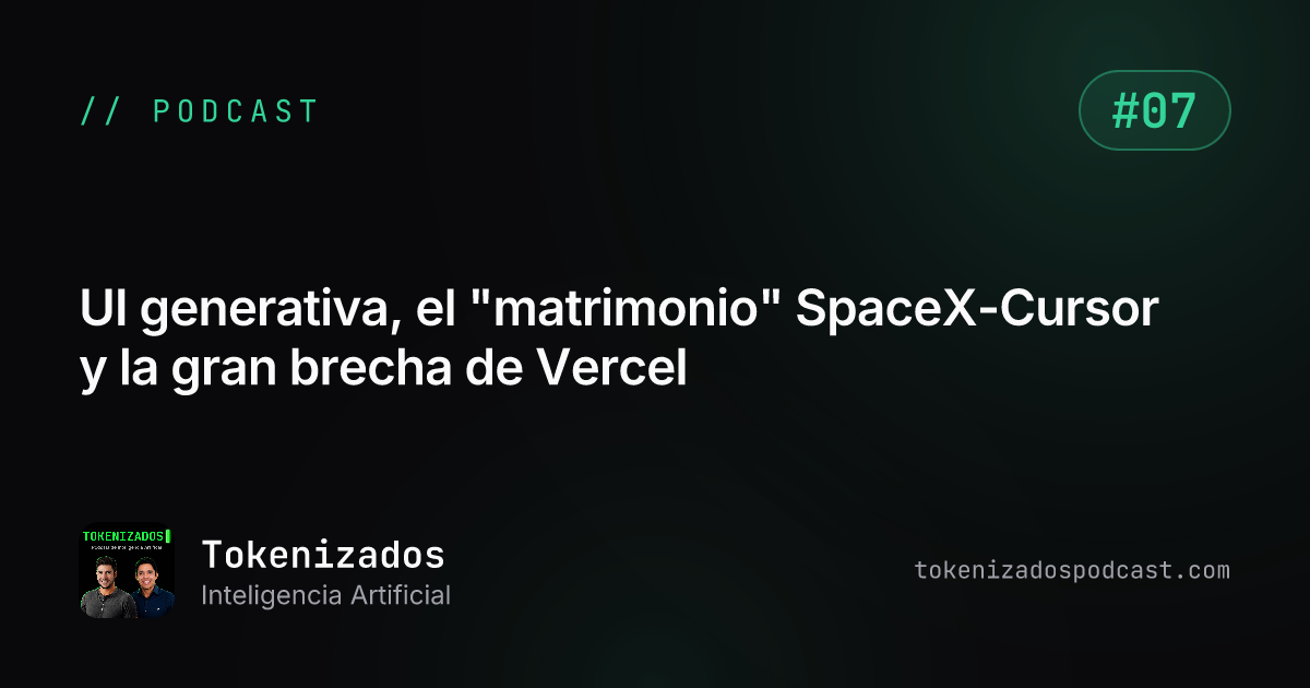 Tokenizados #7: UI generativa, el "matrimonio" SpaceX-Cursor y la gran brecha de Vercel